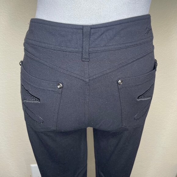 Seven7 Women's Black Bling Skinny Leg Stretch Pull On Legging Ponte Pant Sz 10 - Picture 5 of 12
